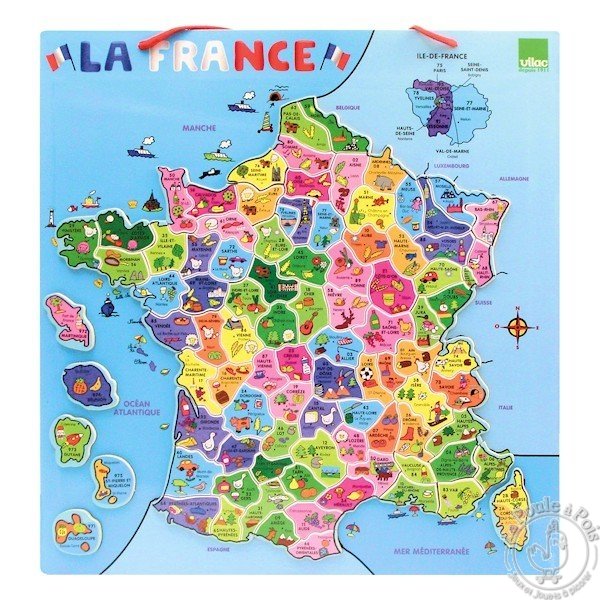 Carte De La France Magnetique Vilac La Poule A Pois Carte De La France Magnetique Vilac La Poule A Pois
